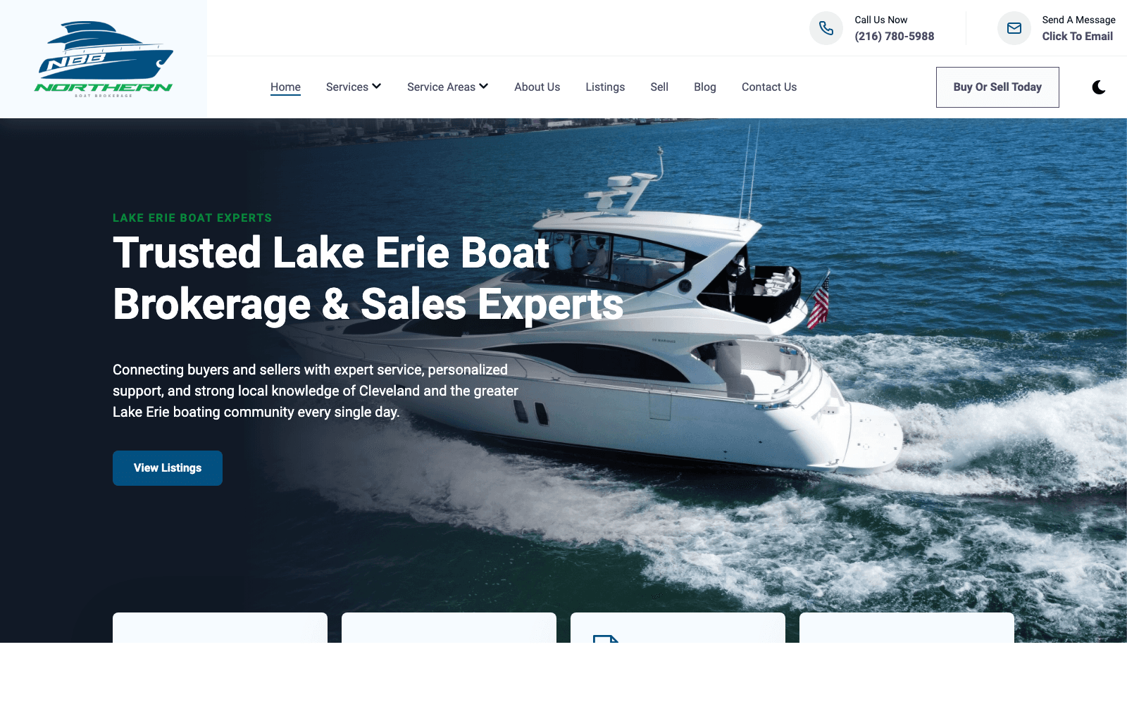 Northern Boat Brokerage website